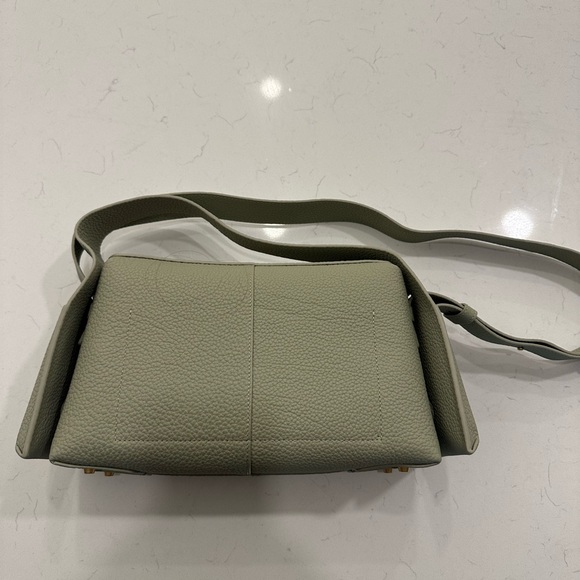 Songmont Sage Green Leather Shoulder Bag - Picture 4 of 16
